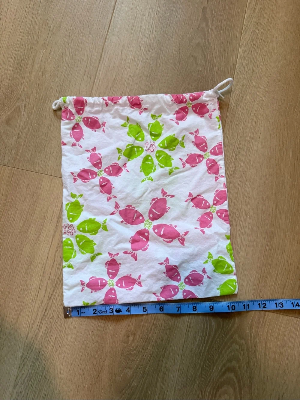Lilly Pulitzer Vintage y2k riding the waves Pink  Green Drawstring Accessory Bag